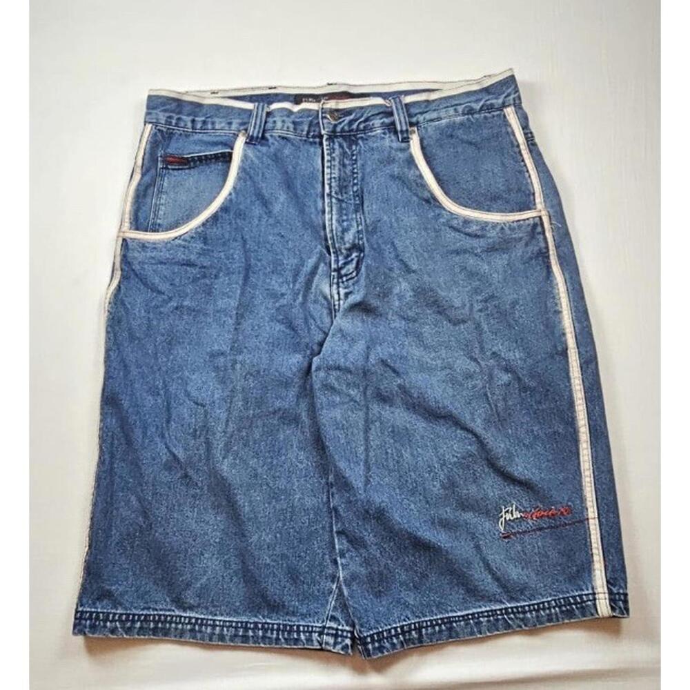 Vintage 90s/Y2K FUBU The Collection Denim Jorts Blue Mens Size‎ 38